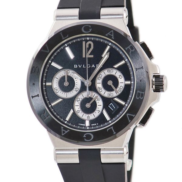 Bvlgari BVLGARI Diagono Ceramic Chrono DG42BSCVDCH Black Bar Arabic Men ...