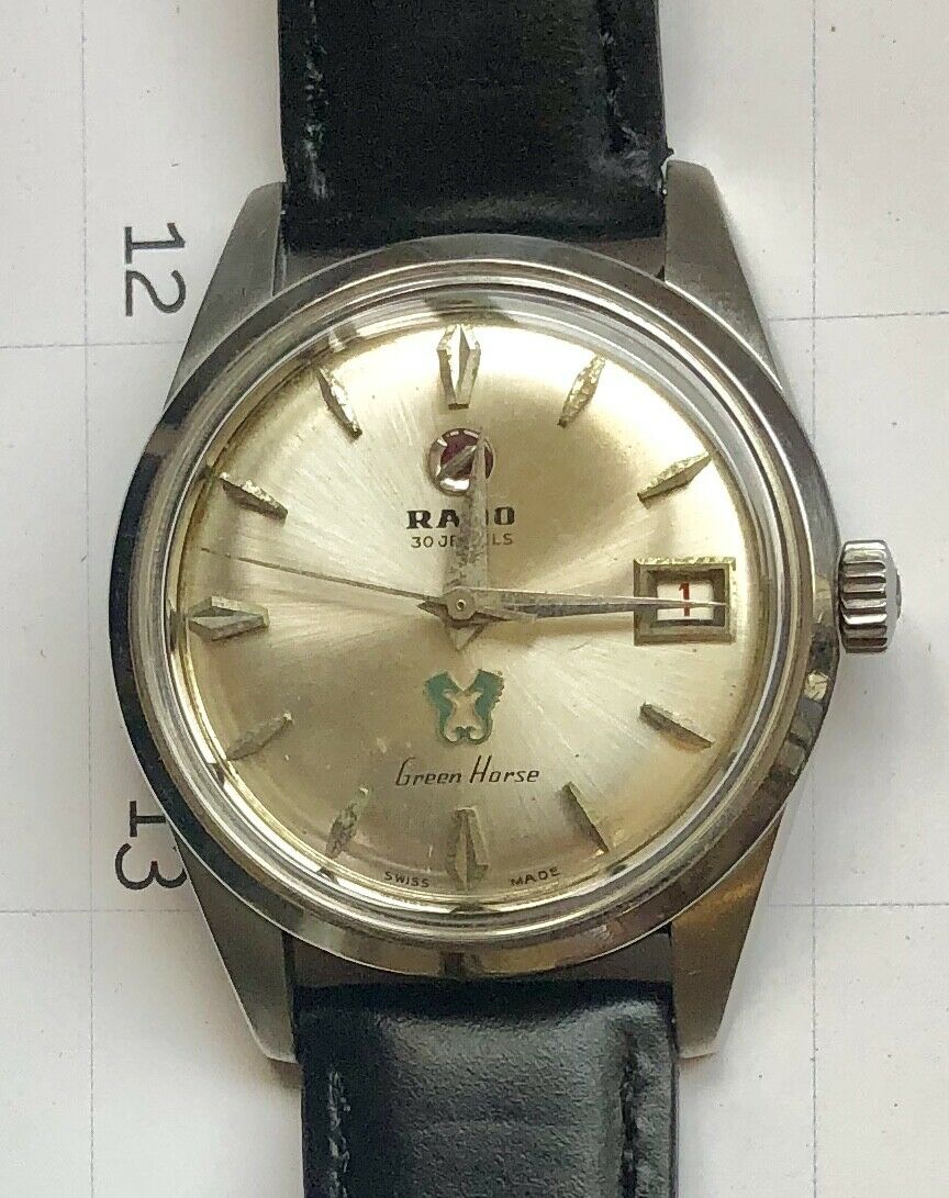 腕時計 RADO 30JEWELS Green Horse 6 アンティーク GENUINE VINTAGE RADO GREEN HORSE KING SIZE GENTS WRISTWATCH