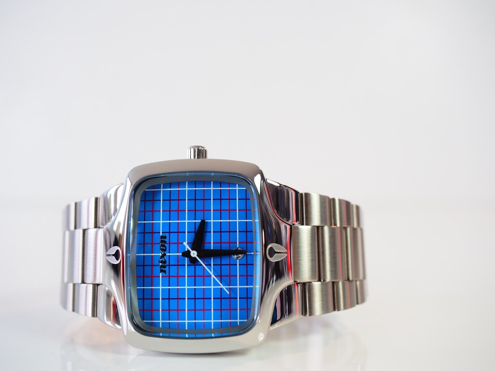 Nixon The Player SS Watch Blue Check Face Very Rare NWOT