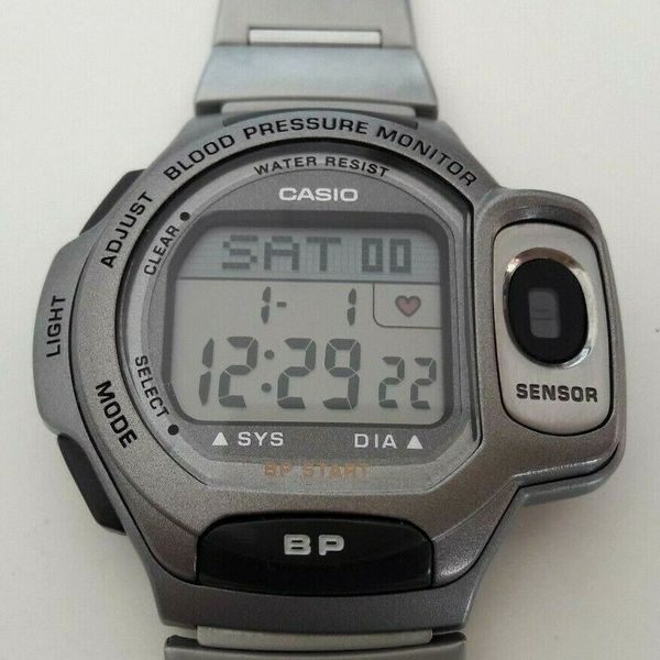 Vintage Casio Digital Watch Blood Pressure Monitor Bp1b 2196GREAT