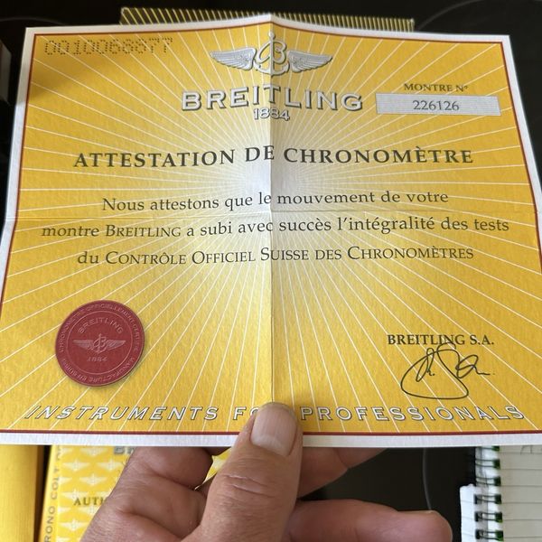 Breitling Colt Chrono Ocean 2001 All Original Paperwork Box & Service ...