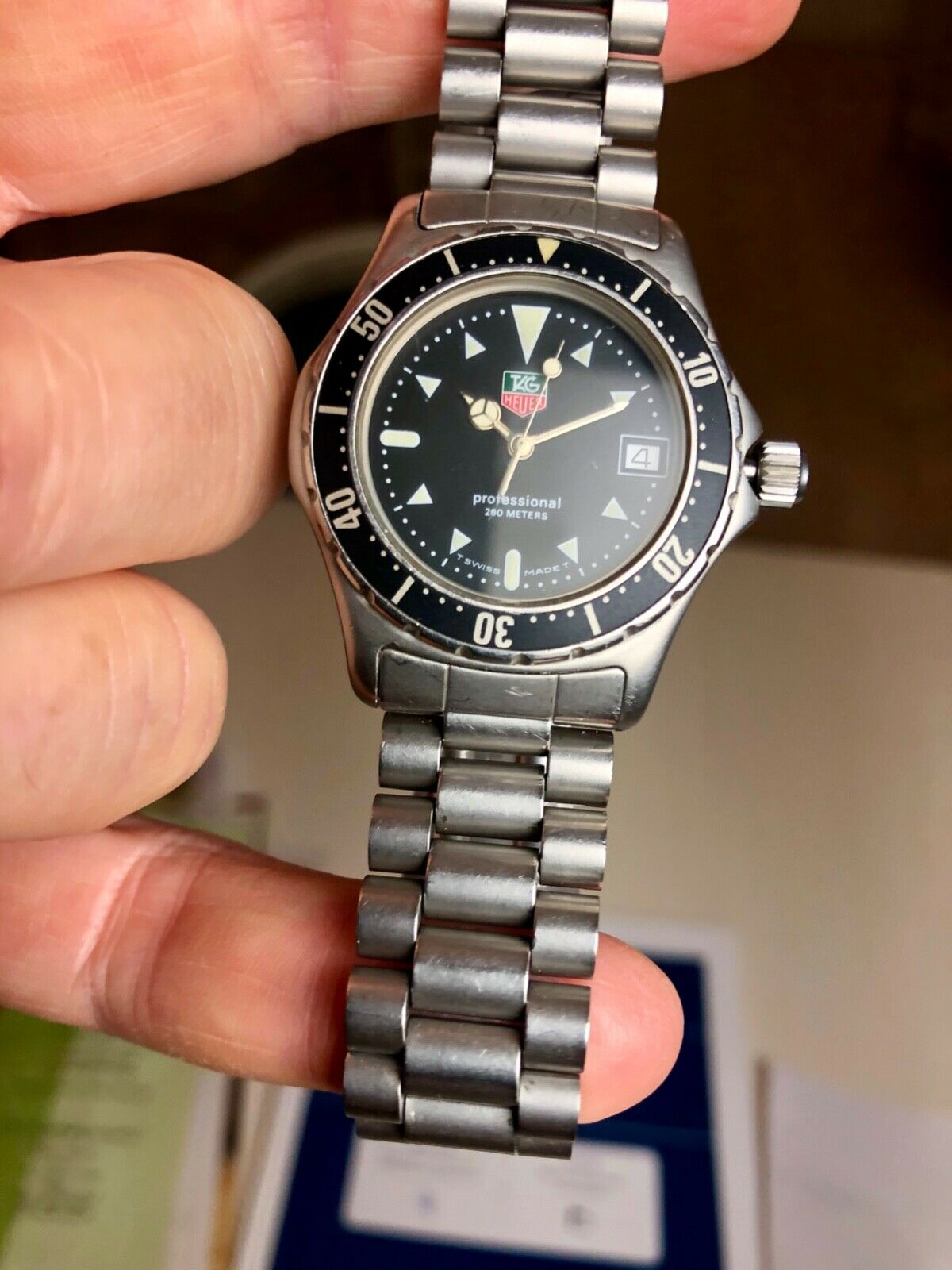 Tag Heuer 973.013 Black Silver Professional MIDSIZE Divers Watch 