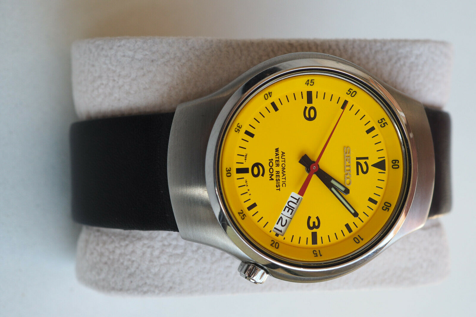 Seiko S Wave 7S26 0110 Yellow Dial Daydate Diver Gelb Armbanduhr