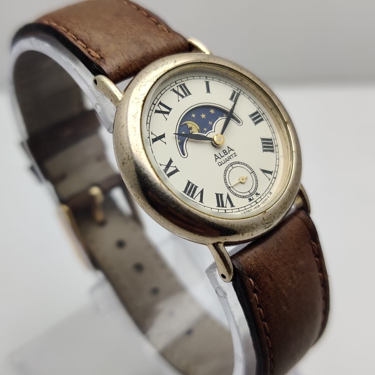 Seiko Alba Quartz Moon Phase V806-0100 Vintage Men's Watch