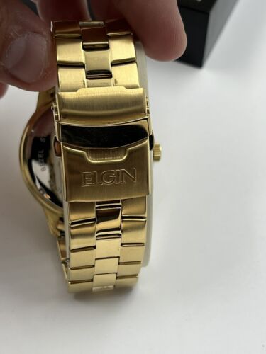 ELGIN FG7086 403 VX42 Diamond 100 FT Water Resistant Gold Tone Men s Watch WatchCharts Marketplace