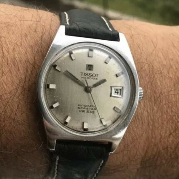 Montre TISOT Visodate Automatic Seastar PR516 - Mécanique Automatique - Cadran Doré - Occasion Fonctionnelle