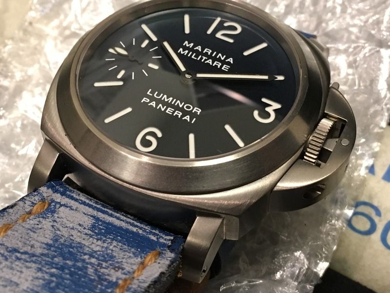 FS Panerai PAM 82 C 44mm Titanium Blue Dial Marina Militare