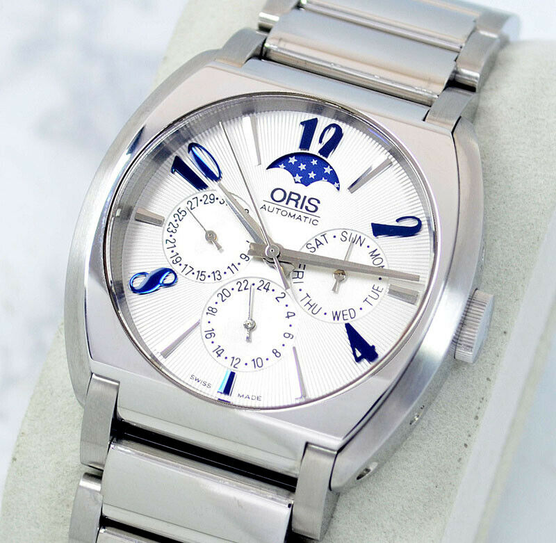 ORIS FRANK SINATRA COMPLICATION MOONPHASE DAY DATE WHITE DIAL