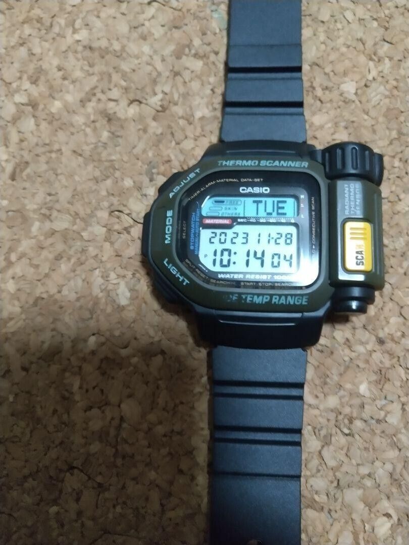 Casio TSR 100 Thermo Scanner Men s Wristwatch Vintage 1994 s Digital Rare WatchCharts Marketplace