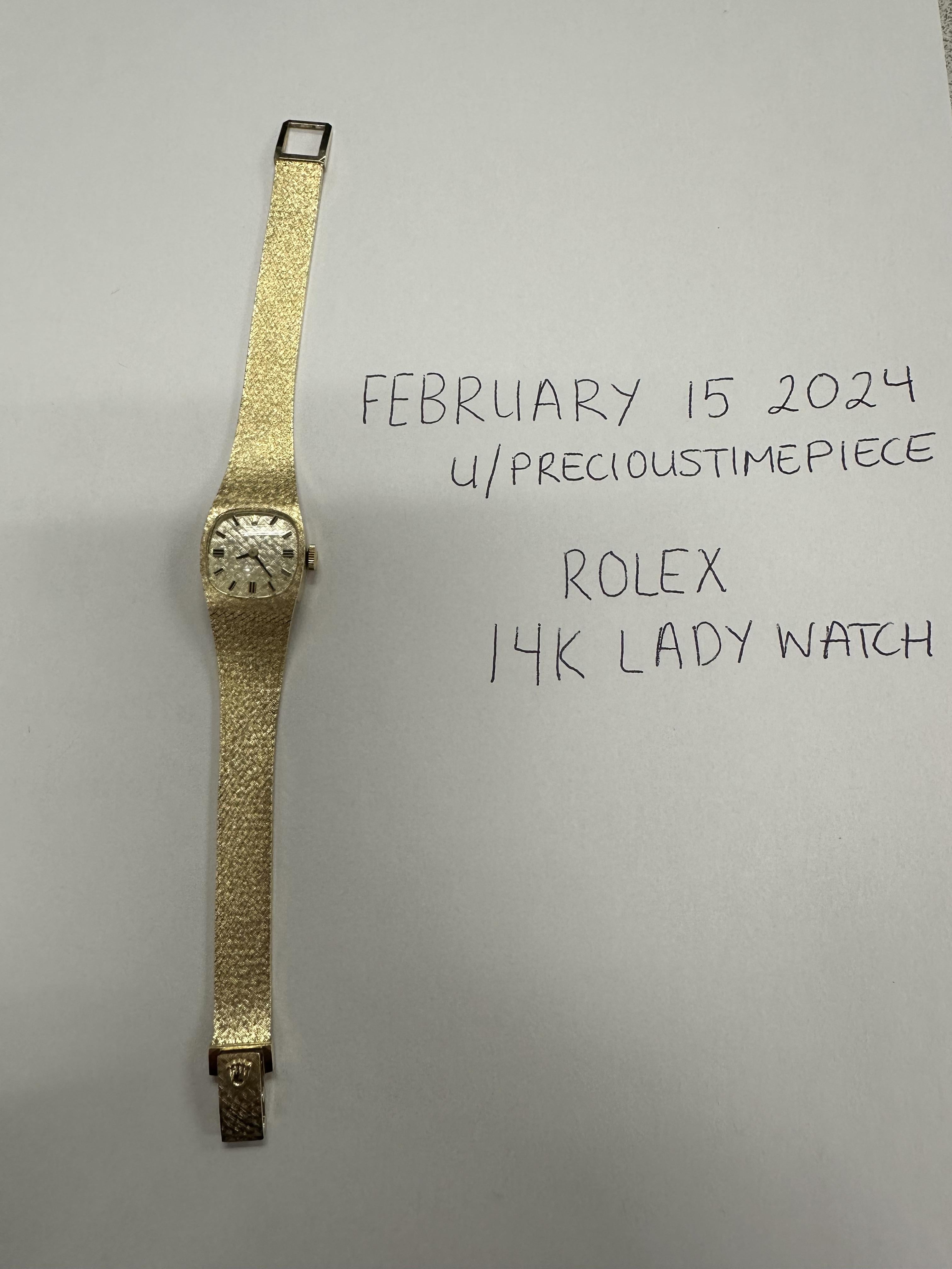 WTS Rolex 1400 Caliber 14k Yellow Gold Manual Winding Lady