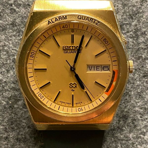 Seiko (SQ) Men's Alarm Watch, Quartz, Mvmnt 72236019, Rubber Band