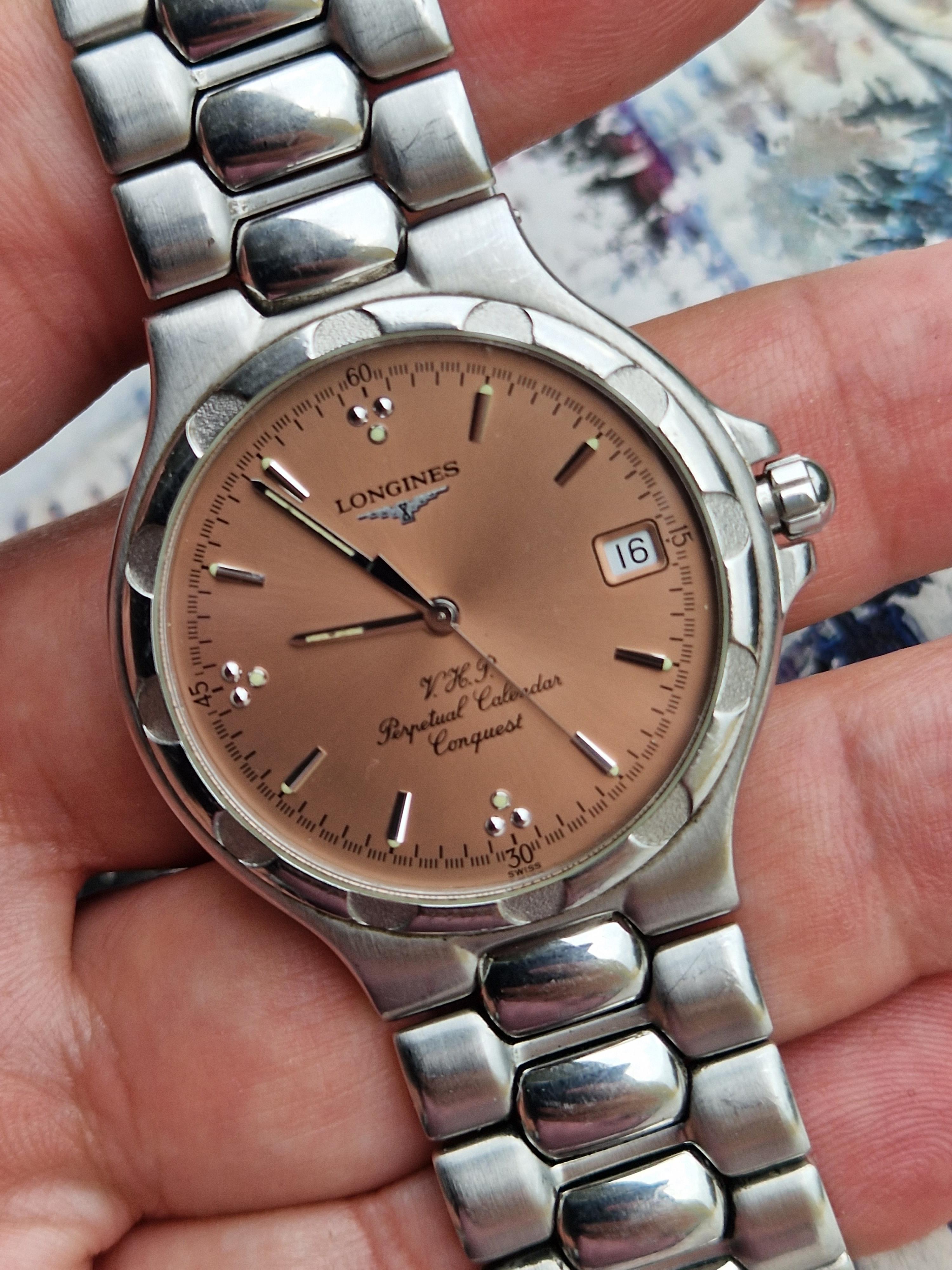 WTS Longines Conquest VHP Perpetual Calendar rare salmon dial