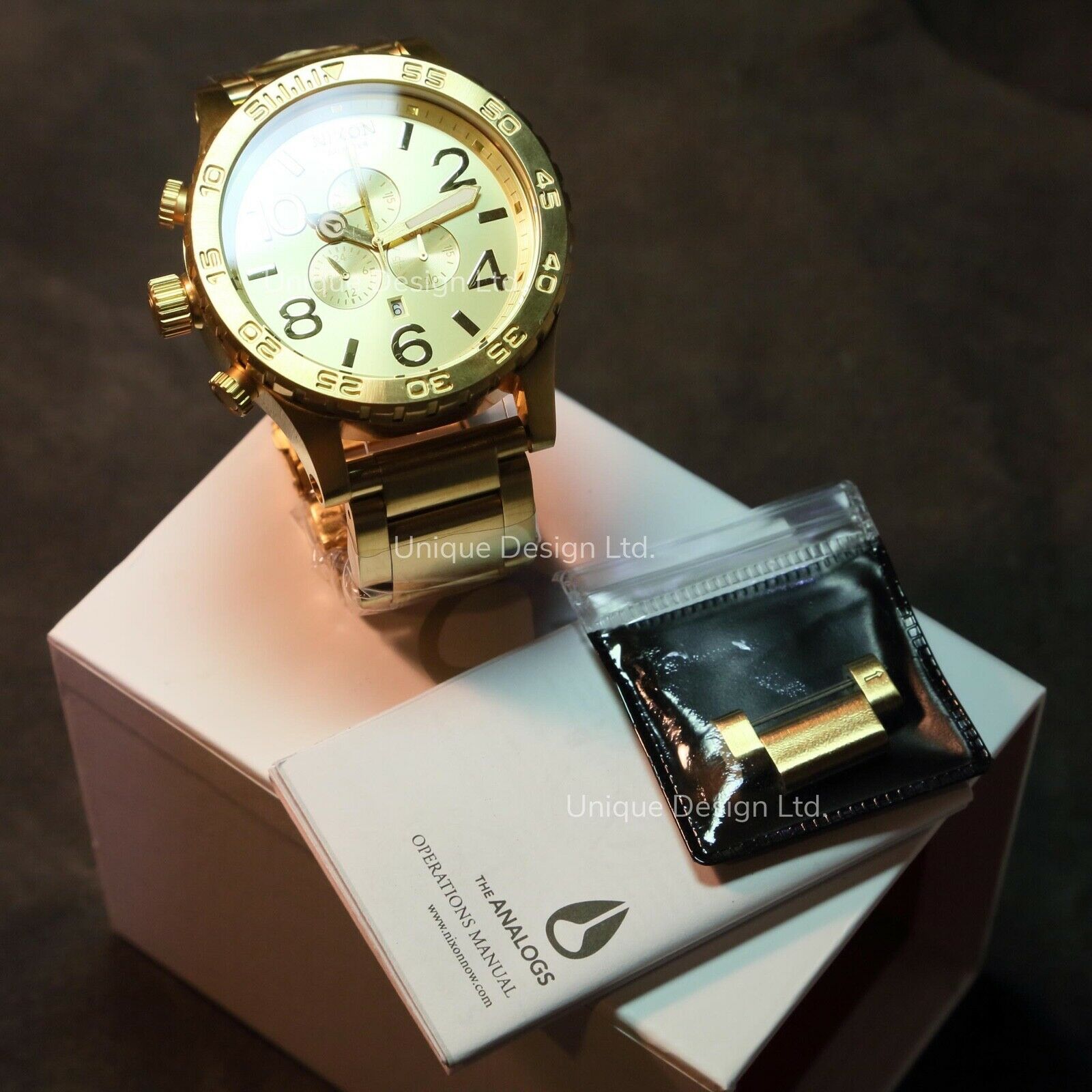 US NEW NIXON 51-30 + 42-20 HIS & HERS Watch Set CHRONO GOLD 