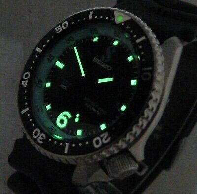 Seiko ScubaPro 150 Black Blue Automatic Scuba Diver s Date Watch Custom 7002 WatchCharts