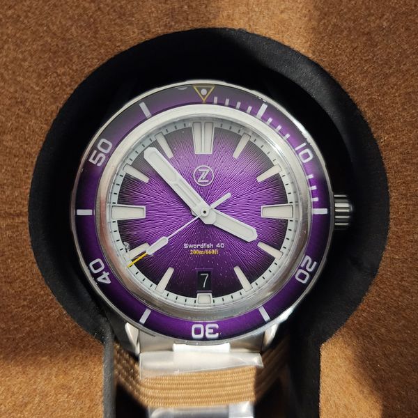 ⭐︎⭐︎⭐︎ 445 USD] **New Still in Plastic*** Zelos Swordfish 40mm SS Nebula
