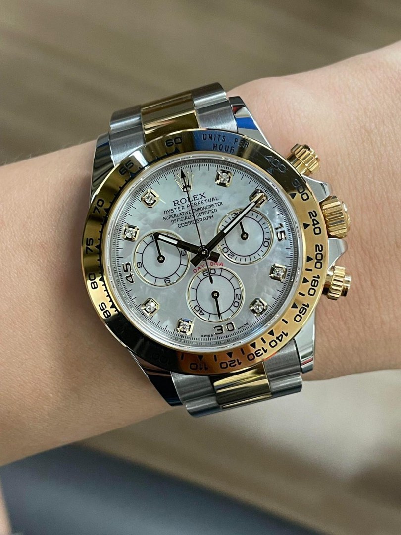 Rolex daytona two shop tone mother of pearl