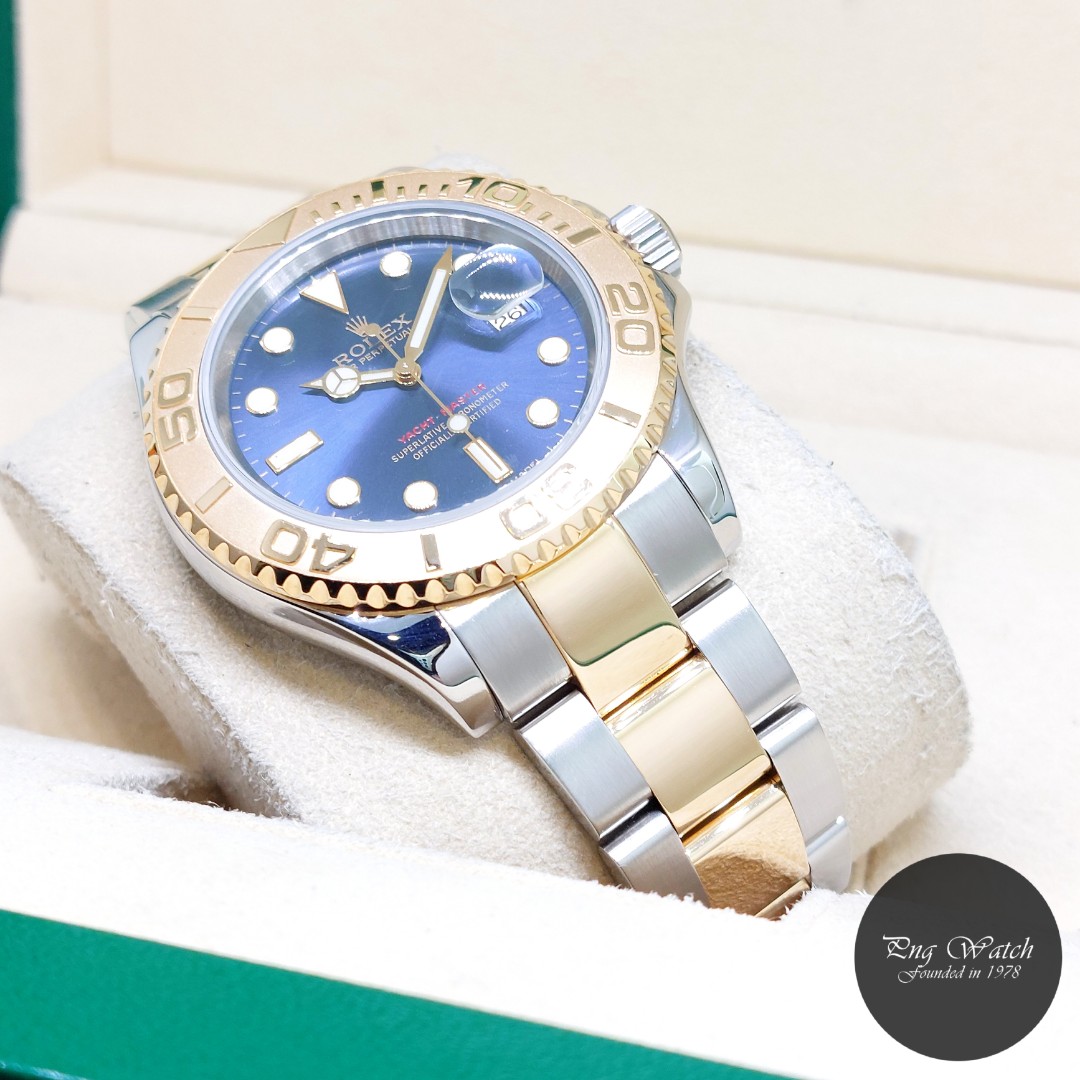 Rolex yachtmaster two on sale tone blue dial