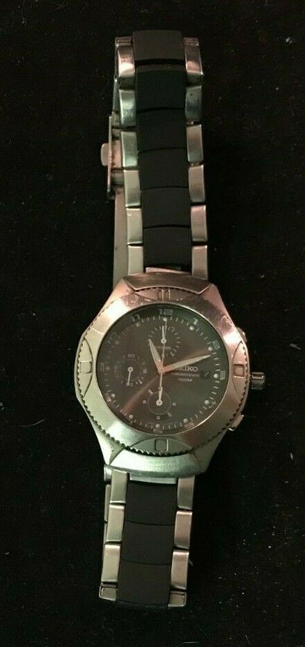 Seiko Chronograph Watch 7T92 0AX0 TESTED WORKS GREAT