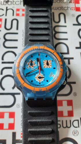 Swatch Ride Or Die SBN400 1998 Aqua Chrono 39mm Rubber