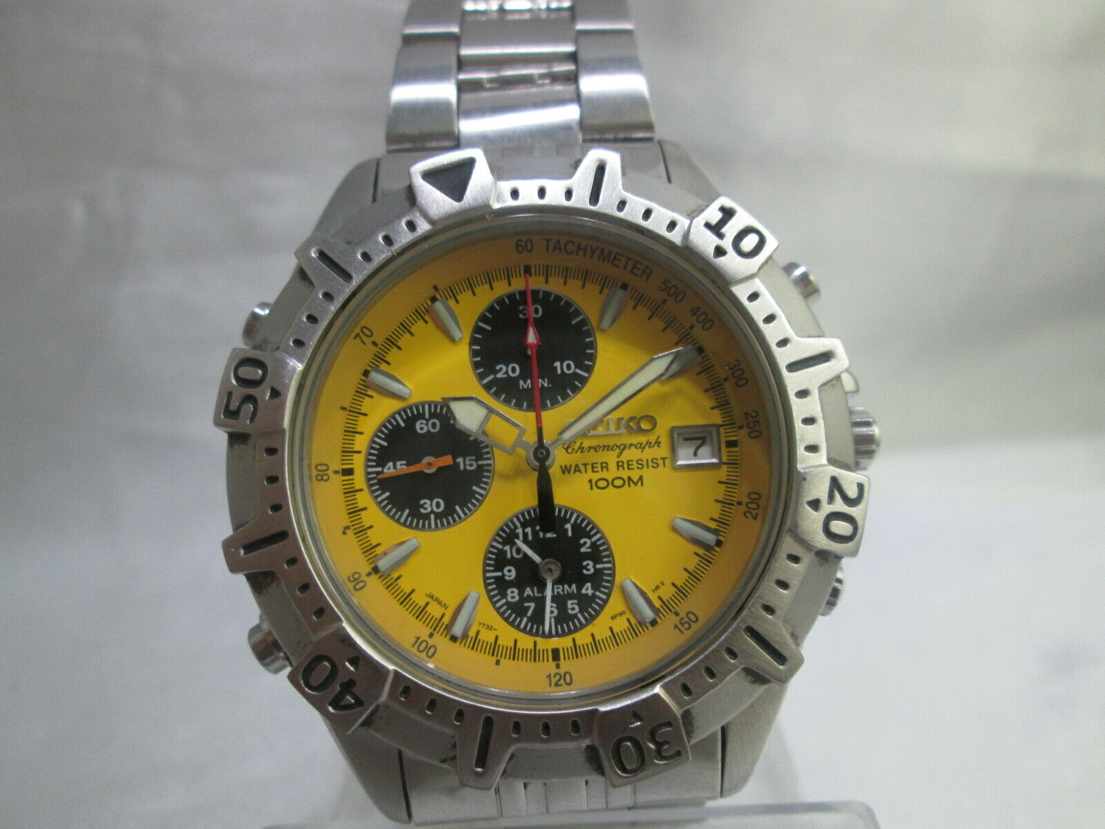 SEIKO 7T32 6M20 ALARM CHRONOGRAPH STAINLESS STEEL QUARTZ MENS