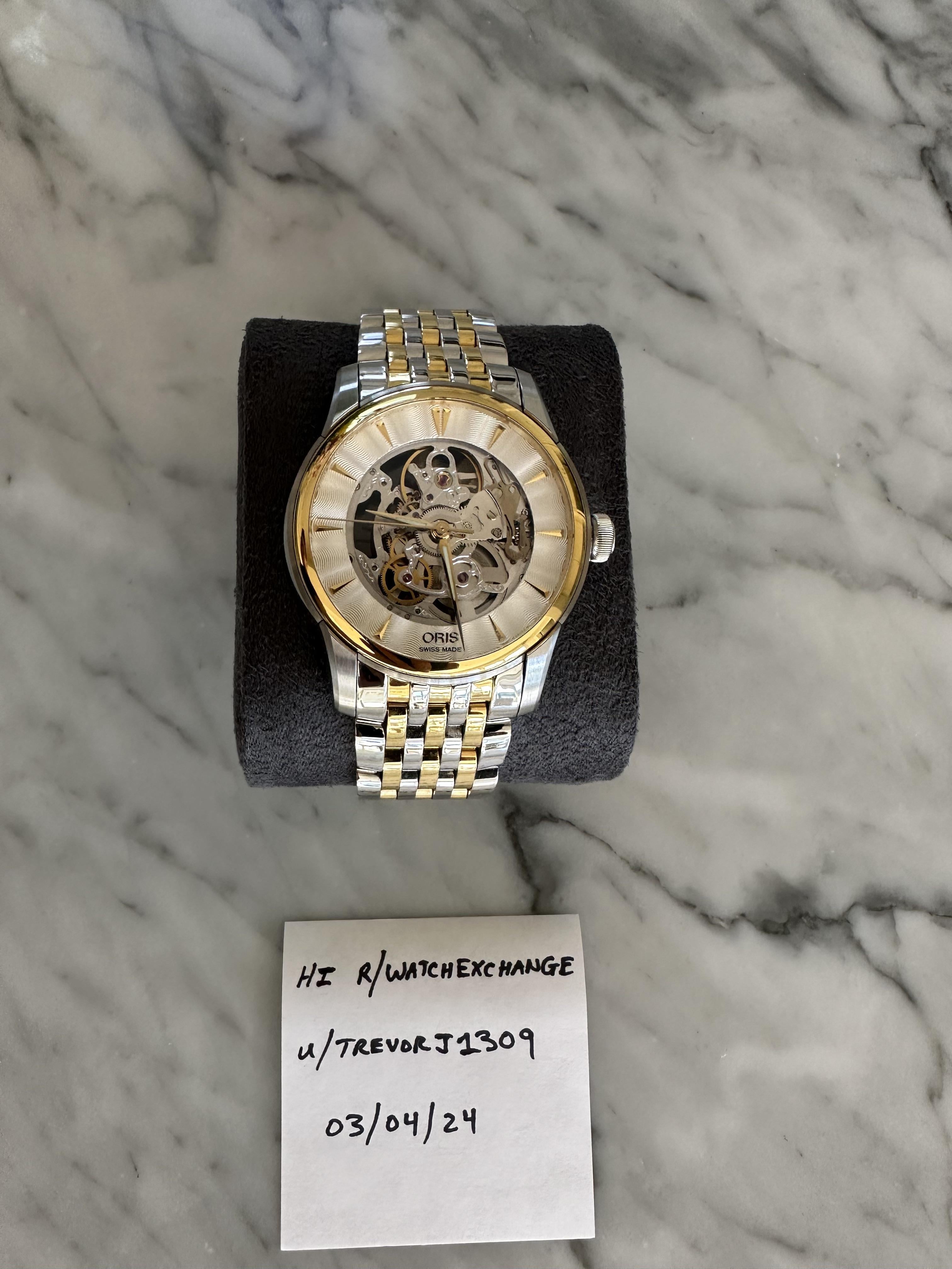 WTS Oris Artelier Skeleton Ref 01 734 7670 4351 07 8 21 78