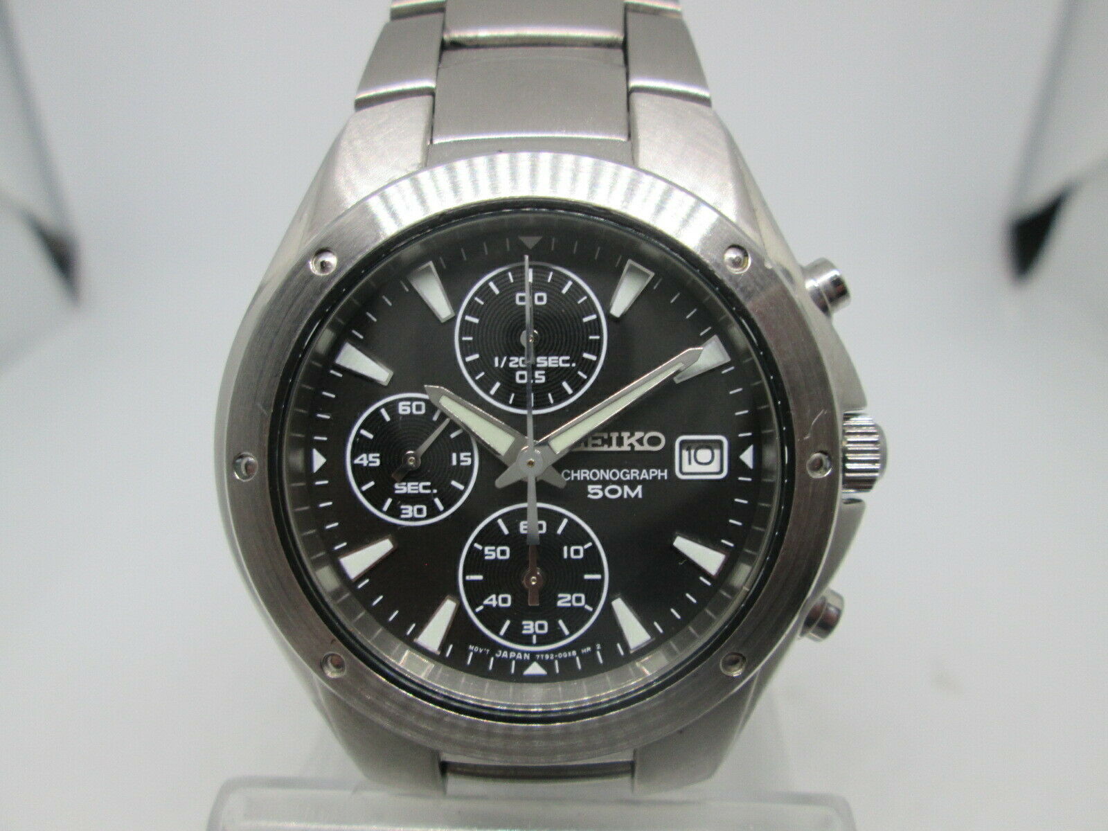 SEIKO 7T92 0FX0 DATE CHRONOGRAPH STAINLESS STEEL QUARTZ MENS DIVER