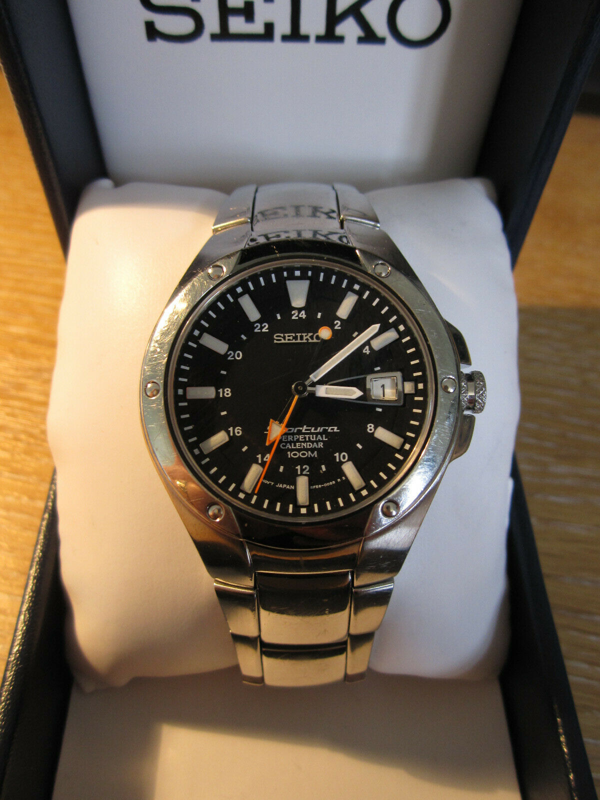 Seiko Sportura Perpetual Calendar GMT 8F56-0090 Ref: SLT047P 24