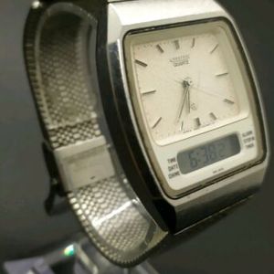 Vintage CITIZEN 4-098668 Y Stainless Steel Analog Digital Men