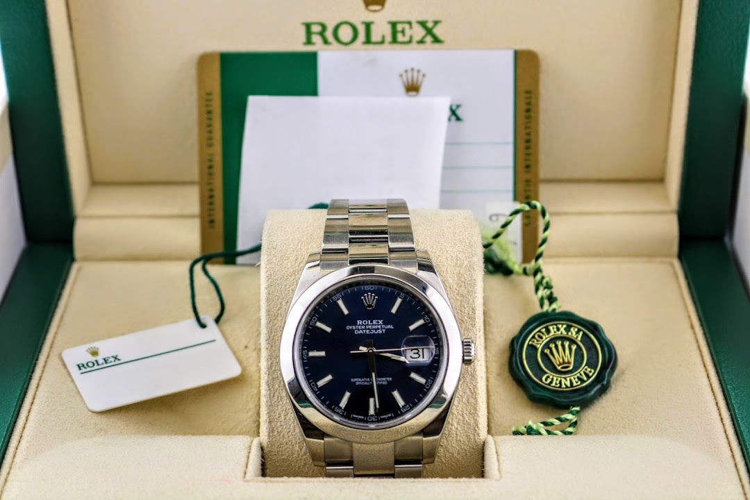 2018 Rolex Mens Datejust 126300 Blue Stick Dial Oyster Bracelet W