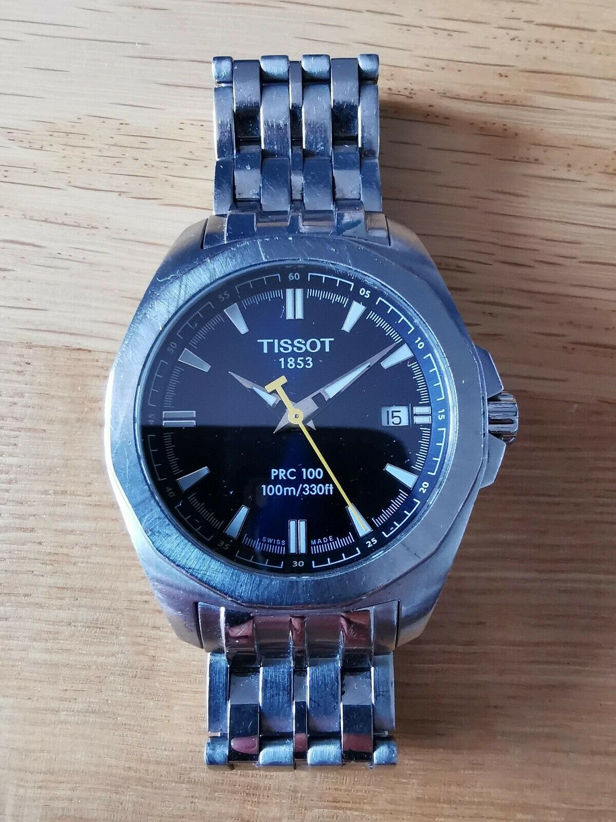 Tissot 1853 PRC 100 Swiss Date Stainless Steel Mens Quartz Wrist