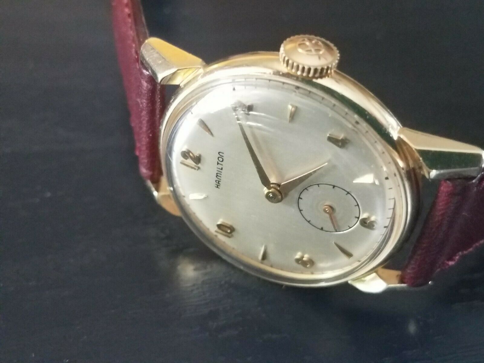 Vintage 14K HAMILTON KIRK Men´s Winding Watch 1940s CAl 747* EXLNT