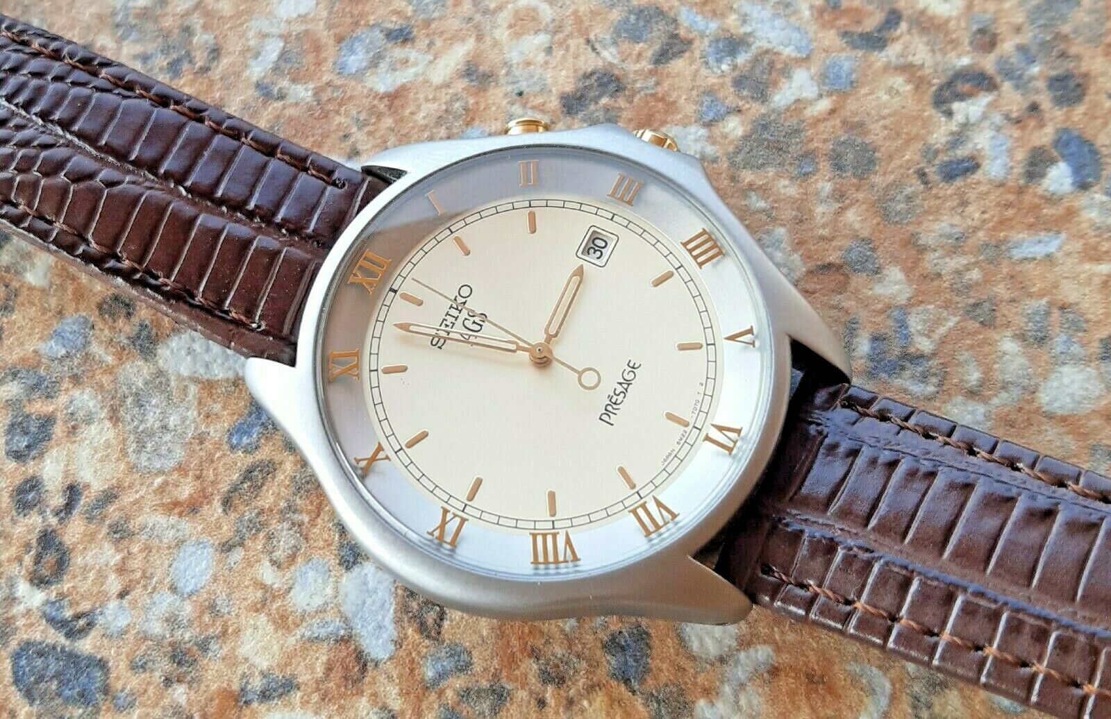 Vintage Seiko AGS Presage 5M22 7B70 April 1995 Kinetic 41 mm