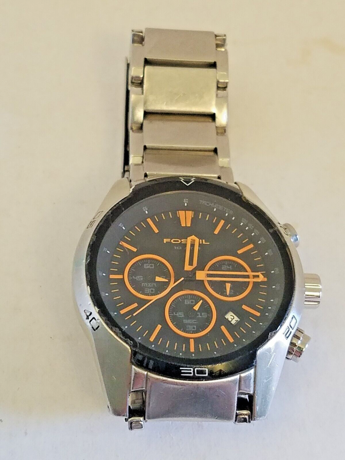 Fossil CH2544 Black men's chrono watch Yellow dial CH-2544 analog