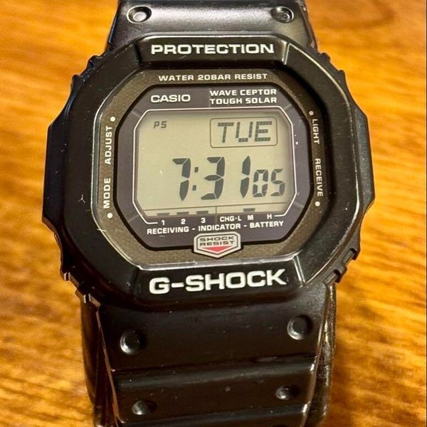 Casio G-Shock GW-5600J Tough Solar Wave Ceptor Black Watch From Japan ...