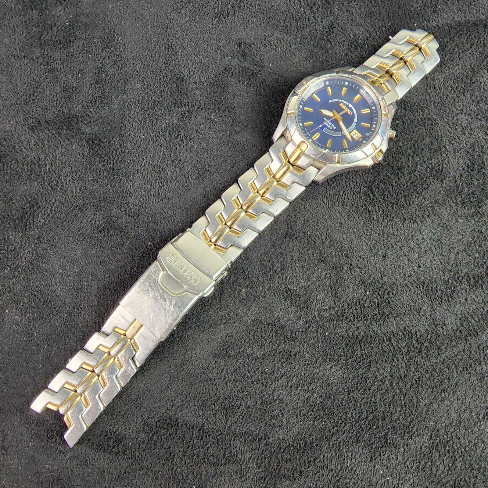 Seiko Kinetic Watch 5M62-0BT0 Recently installed Capacitor READ 41mm Blue  Dial | WatchCharts