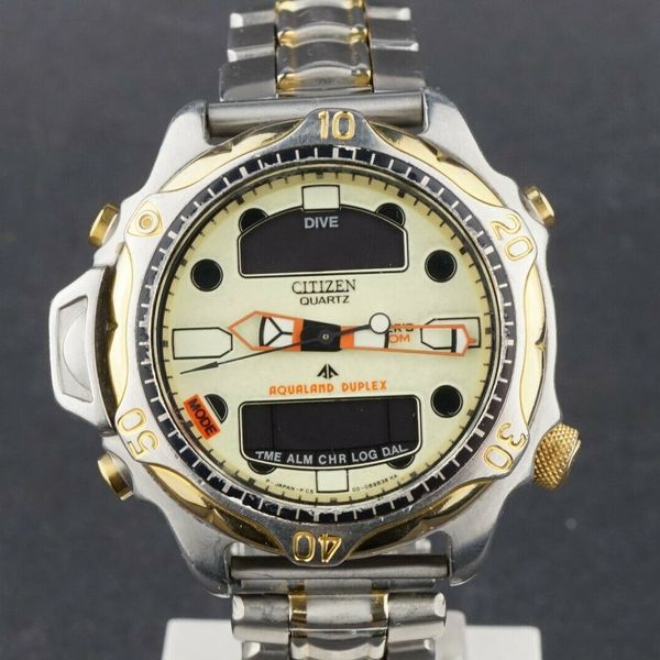 台湾　まとめ　合計2160 CITIZEN AQUALAND DUPLEX C506 QUARTZ WATCH FOR REPAIR PROJECT