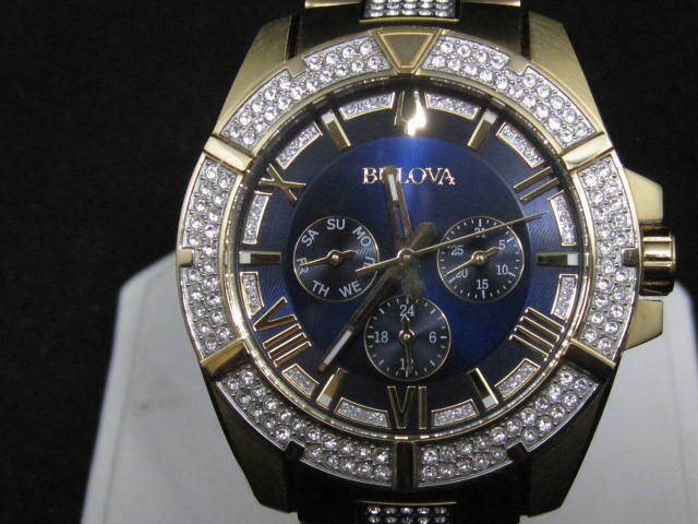 bulova mens watch iced out