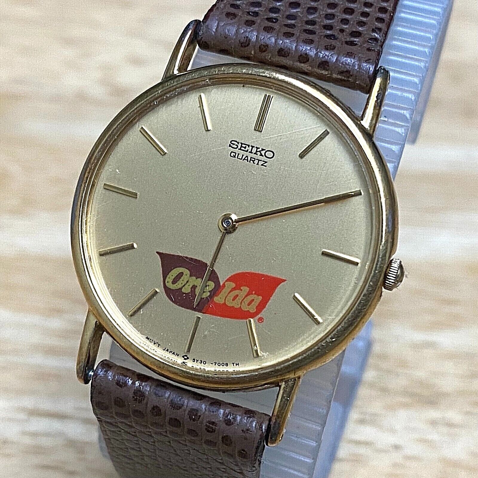 Vintage Seiko Ore Ida 5Y30-7009 Mens Slim Gold Tone Analog Quartz Watch~New  Batt | WatchCharts