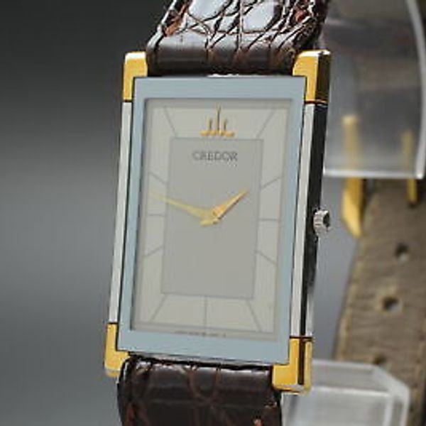 Exc+5] SEIKO CREDOR 6730-5711 Quartz Men's Watch 22K Gold SGP from
