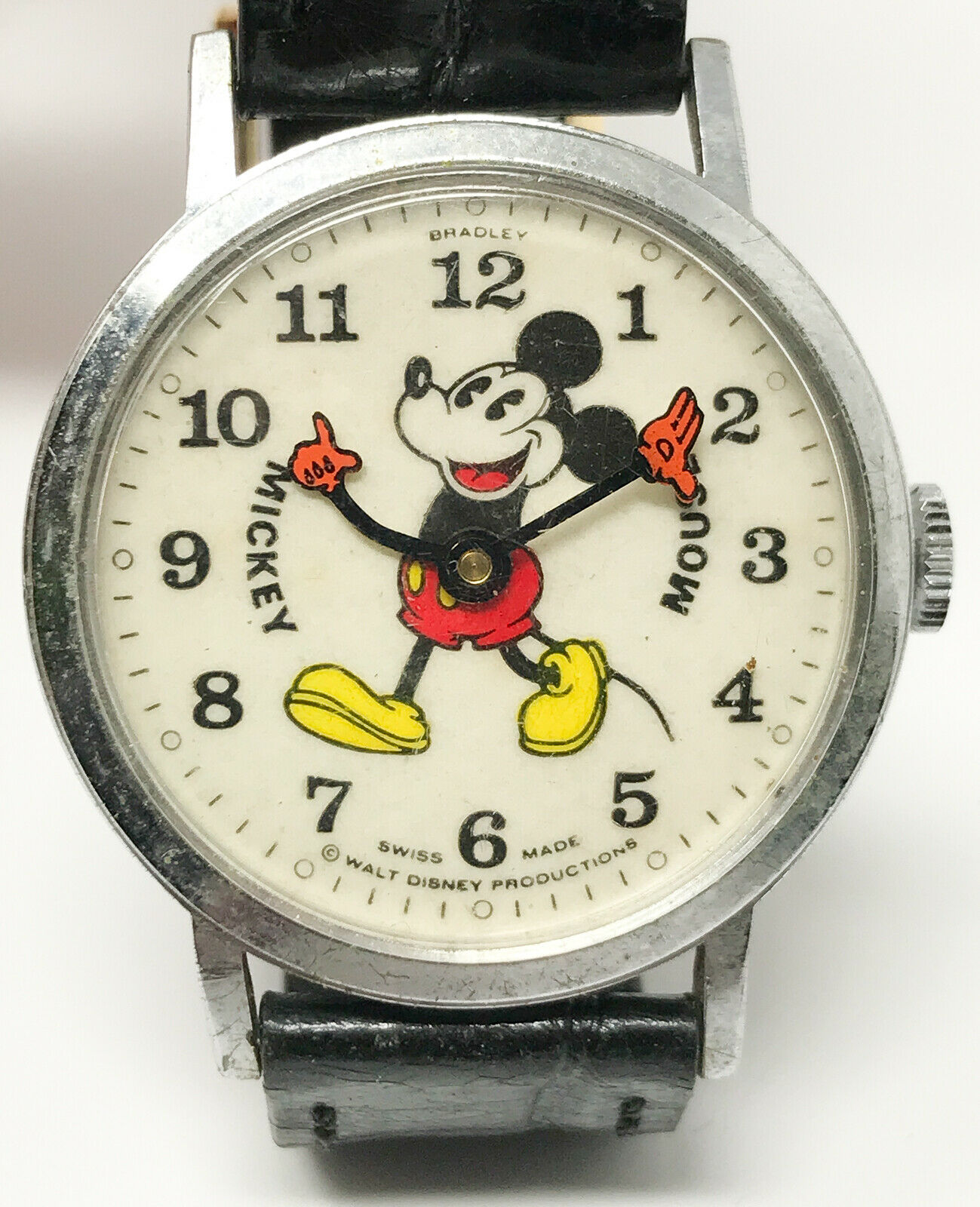 Vintage Bradley Fat Boy Pie Eye Animated Mickey Mouse Men's Watch