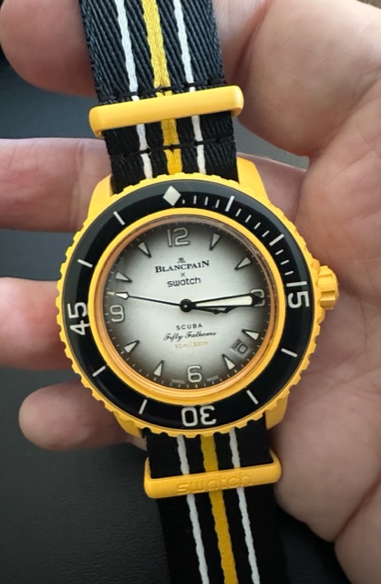 Blancpain X Swatch Pacific Ocean Scuba Fifty Fathoms 400 USD