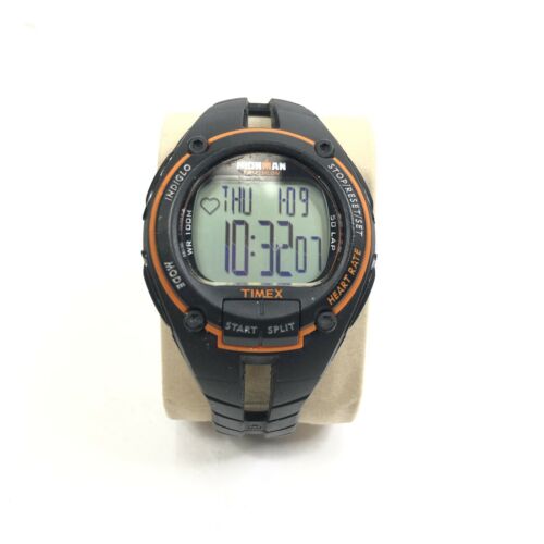 TIMEX IRONMAN Triathlon Watch T5K143 Black Orange Silicone