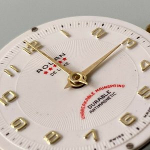 RARE Vintage ROUAN DELUXE Mens SWISS Mechanical. Diamond  display picture 1