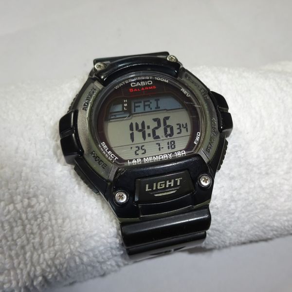 Vintage Men's Watch CASIO W-S220 (3271) Digital Quartz Solar Power 120 ...