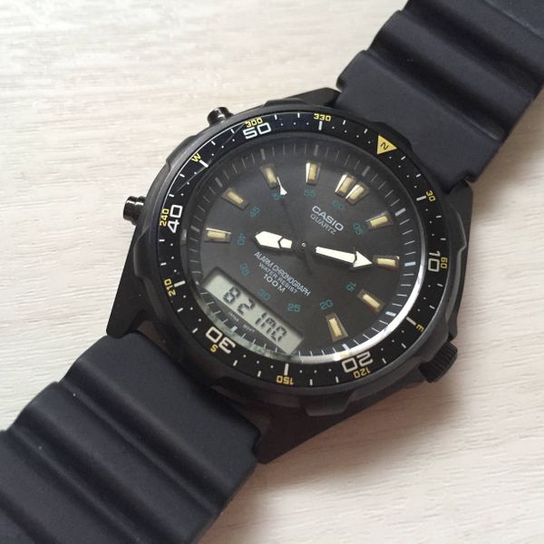 FS: Casio Marine Diver Ana-Digital AMW360b-1A1 relume with ...