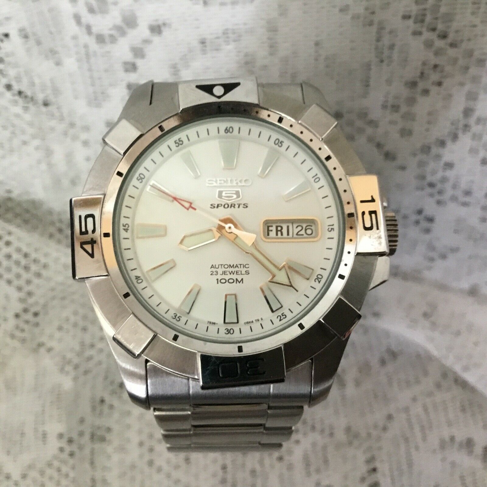 Seiko 5 Sports White Dial Stainless Steel Men