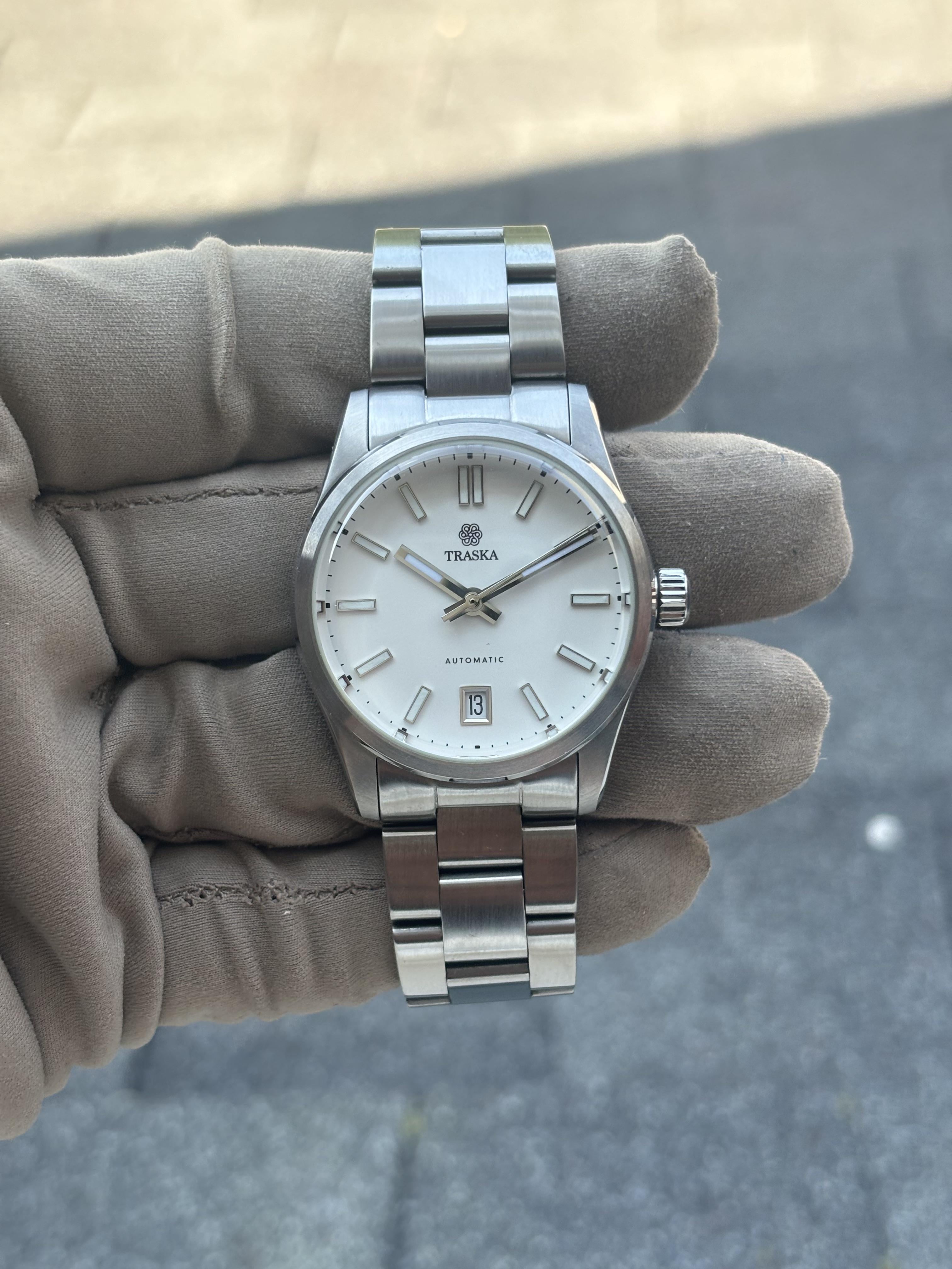 traska トラスカ commuter 38mm arctic white Traska_Commuter_36_Face_White_
