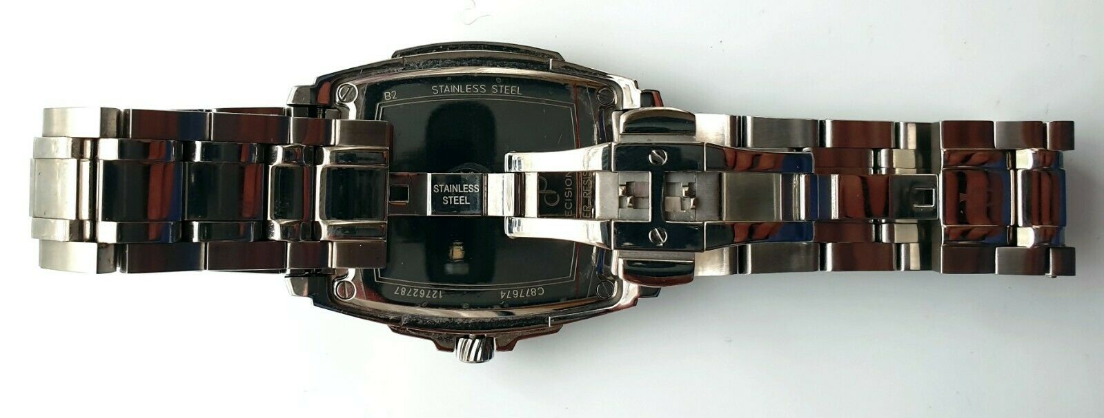 Bulova Precisionist 96B144 Tonneau Watch, Multi-Level Black Dial 