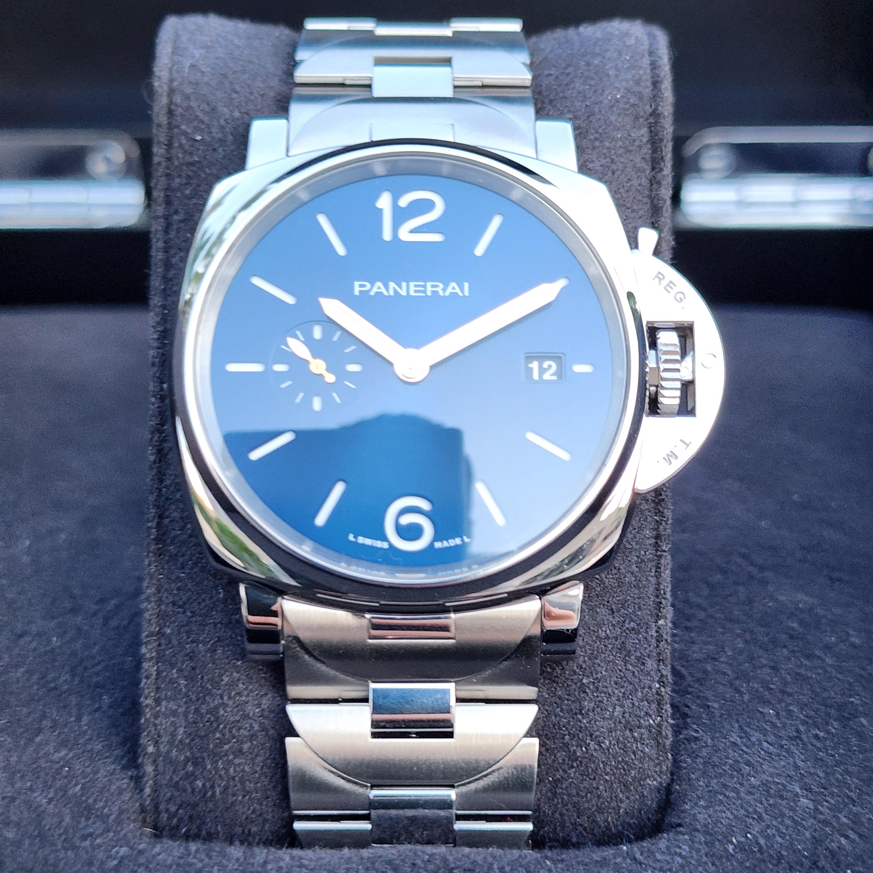 WTS WTT PANERAI PAM 01124 1124 LUMINOR DUE 42MM BLUE STAINLESS