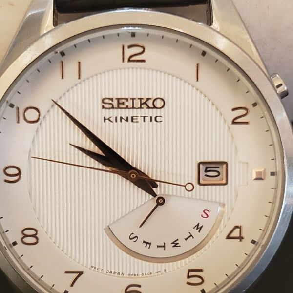 Seiko 5M840AC0 HR 2 Automatic Watch with Date, Black Leather